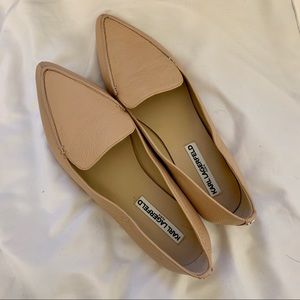 Brand new Karl Lagerfeld nude leather flat loafers